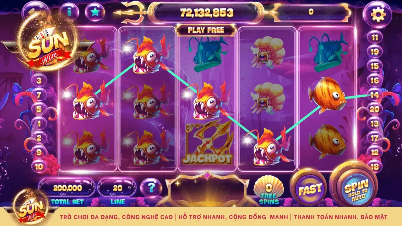 Giao diện game Nổ Hũ Thủy Cung Sunwin